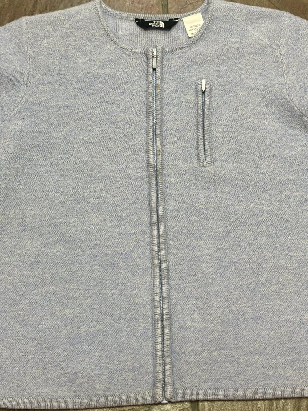 ~~The North Face Women Small (S/P) 100% Wool Full Zip Cardigan Sweater Blue Woo